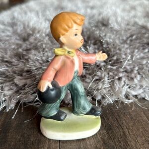 Napcoware Mid-Century Boy With Bowling Ball Figurine